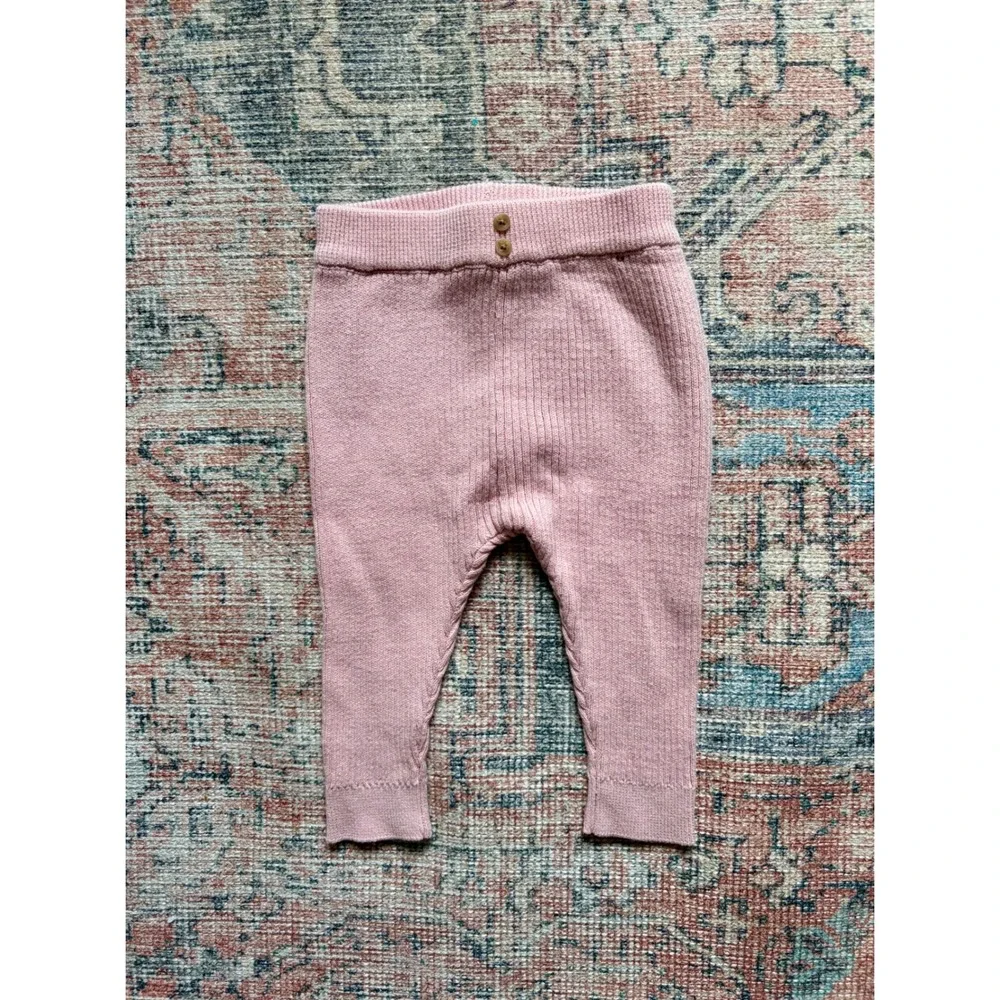 Cotton On Baby Organic Ribbed Knit Leggings Pink 3-6 Months